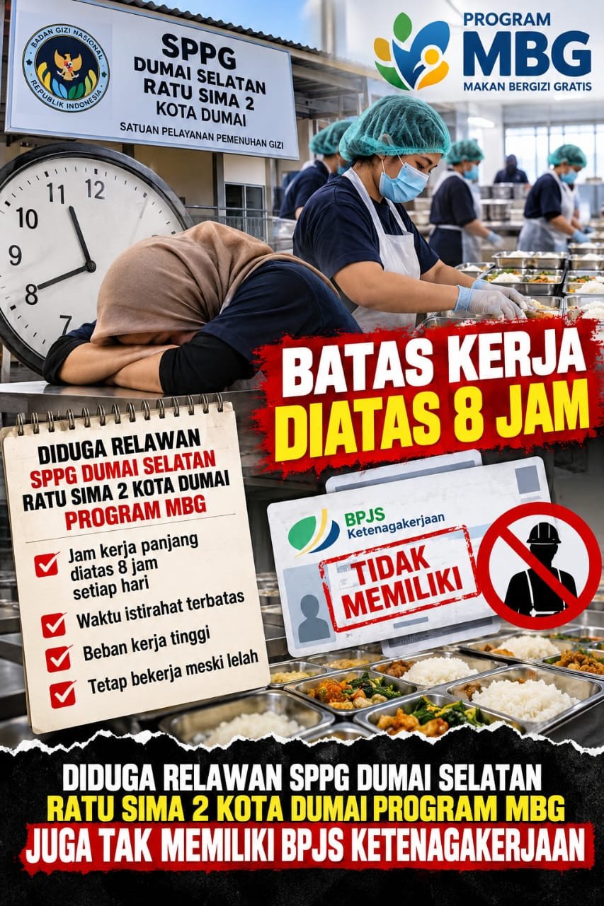 Polemik Jam Kerja dan BPJS Relawan MBG Dumai, Yayasan Riau Pesisir Diharapkan Beri Klarifikasi