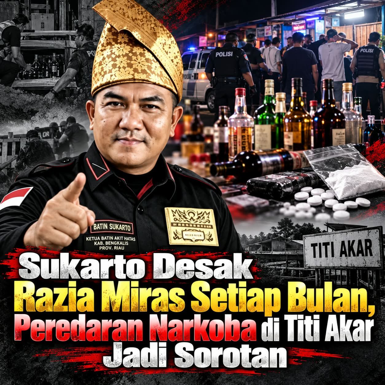 Sukarto Desak Razia Miras Setiap Bulan, Peredaran Narkoba di Titi Akar Jadi Sorotan