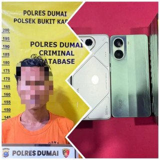 Dua Ponsel Digondol Saat Korban Tidur, Pria 40 Tahun Diamankan Polsek Bukit Kapur