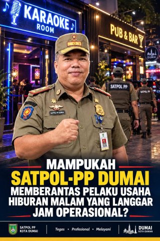 Satpol PP Dumai Diuji Malam Ini, THM Diduga Masih Beroperasi Lewat Batas